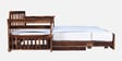 Diamond Sheesham Wood Pull Out 3 Seater Sofa Cum Bed In Provincial Teak Finish With Storage