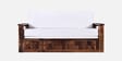 Diamond Sheesham Wood Pull Out 3 Seater Sofa Cum Bed In Provincial Teak Finish With Storage