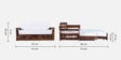 Diamond Sheesham Wood Pull Out 3 Seater Sofa Cum Bed In Provincial Teak Finish With Storage