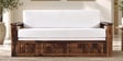 Diamond Sheesham Wood Pull Out 3 Seater Sofa Cum Bed In Provincial Teak Finish With Storage