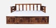 Diamond Sheesham Wood Pull Out 3 Seater Sofa Cum Bed In Provincial Teak Finish With Storage