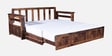 Diamond Sheesham Wood Pull Out 3 Seater Sofa Cum Bed In Provincial Teak Finish With Storage