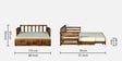 Diamond Sheesham Wood Pull Out 3 Seater Sofa Cum Bed In Provincial Teak Finish with Storage