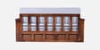 Diamond Sheesham Wood Pull Out 3 Seater Sofa Cum Bed In Provincial Teak Finish With Storage in Grey Fabric