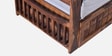 Diamond Sheesham Wood Pull Out 3 Seater Sofa Cum Bed In Provincial Teak Finish With Storage in Grey Fabric