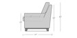 Diego 2 Seater Sofa in Steel Grey Colour