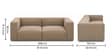 Diva 2 Seater Sofa In Sand Beige Colour