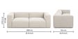 Sleek Upholstered 2 Seater Sofa In Off-White Colour