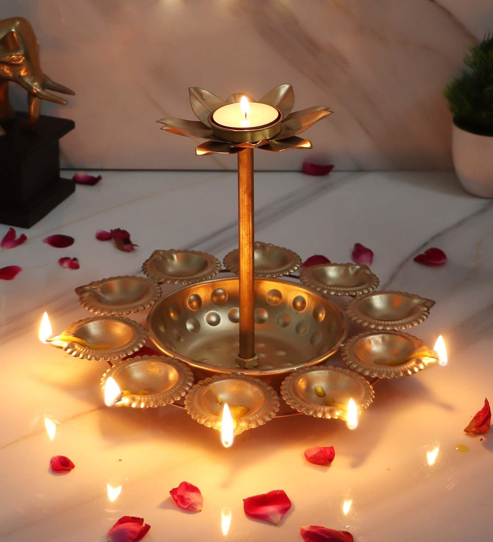 Dia Urli With Detachable Tealight Single