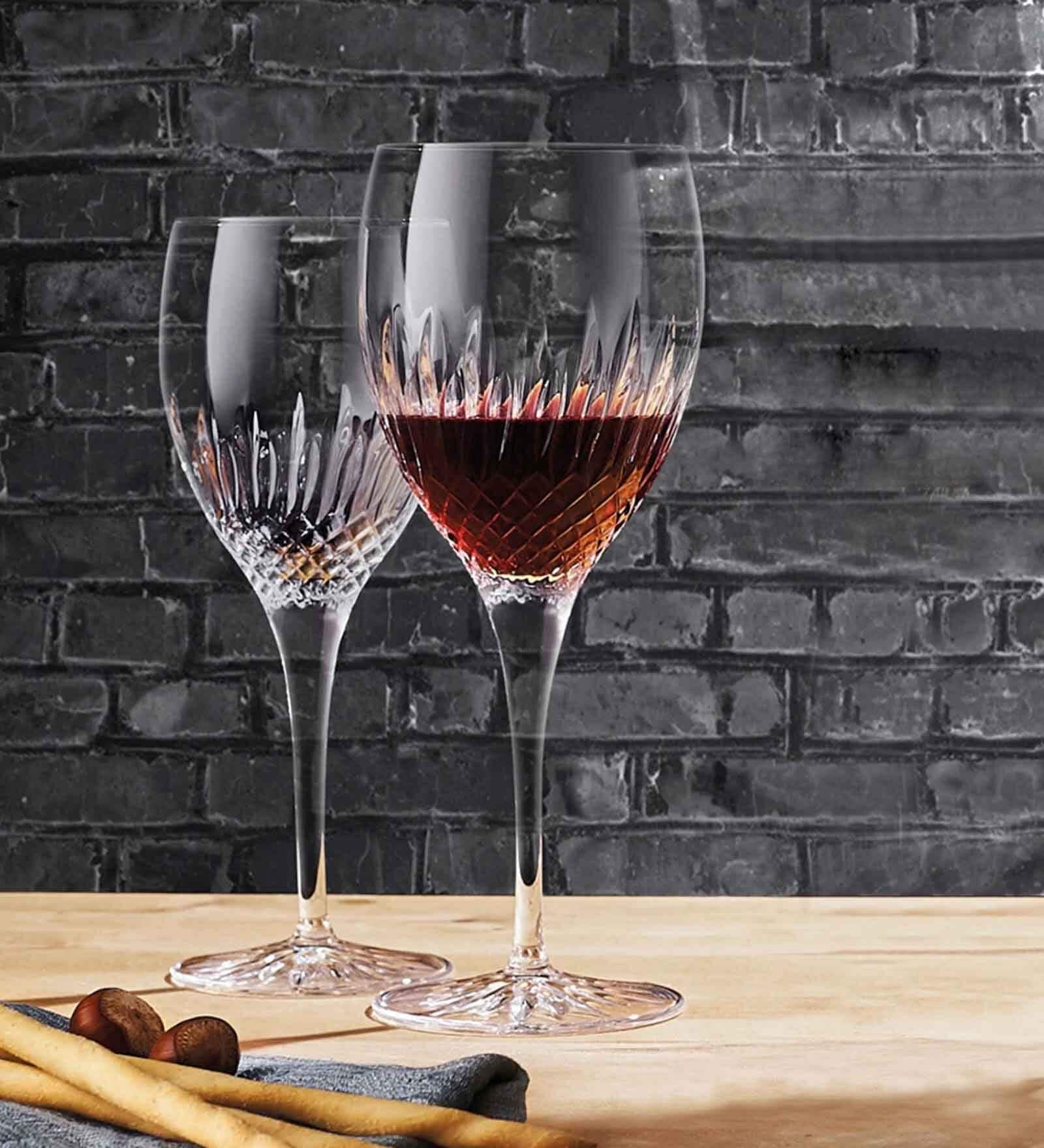 Luigi Bormioli Diamante Glass  Transparent 380 Ml Glass (Set Of 4) Wine Glasses