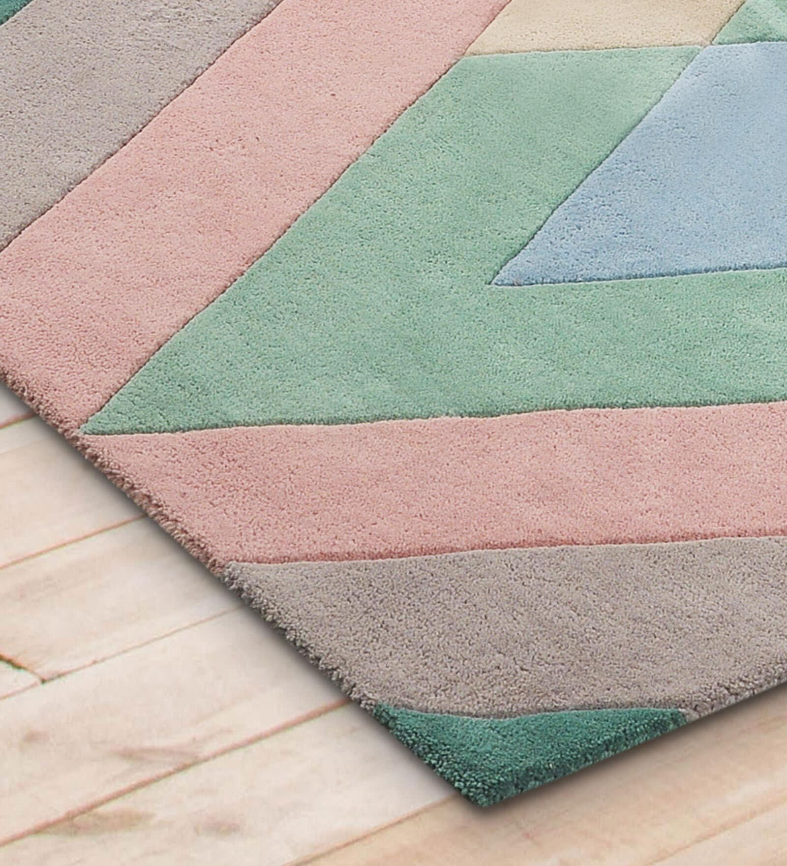 Multicolor Abstract Wool 3 ft x 5 ft Kids Carpet