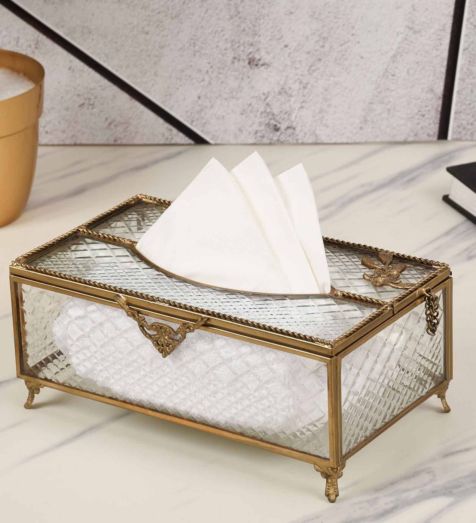 Diamond Cut Crystal Tissue Holder