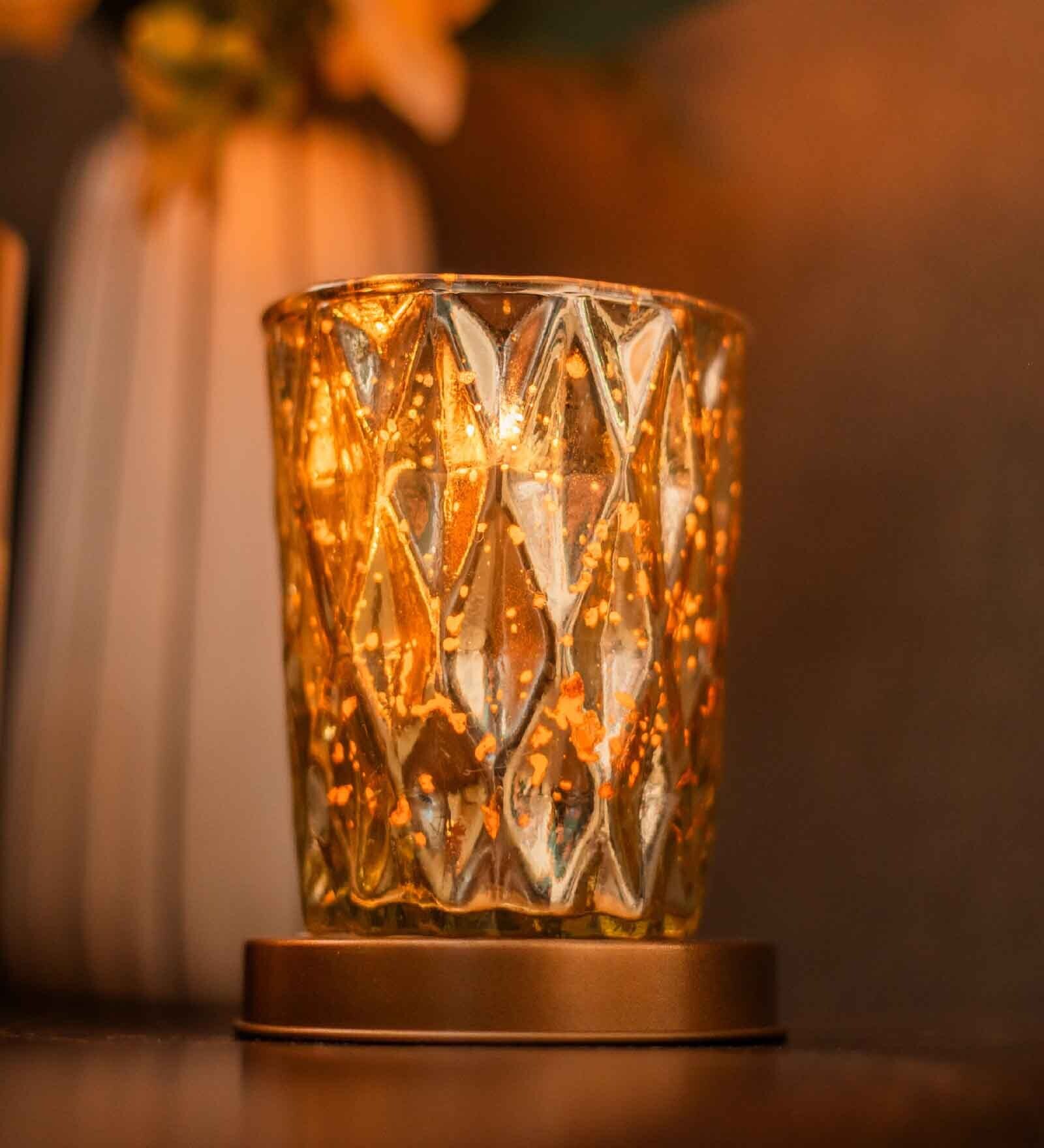 Diamond Gold Glass Scented Jar Candle