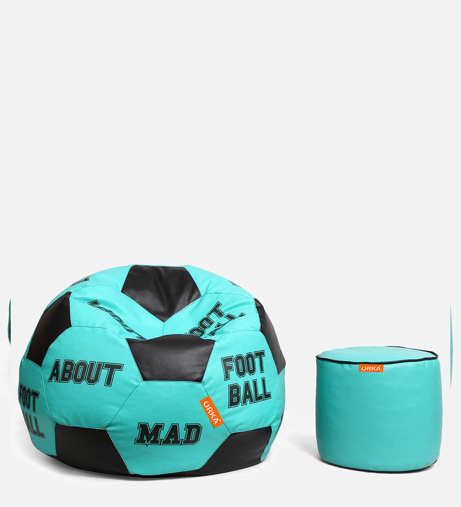 Buy Digital Printed XXXL Bean Bag Cover & Round Pouffe Cover in Blue