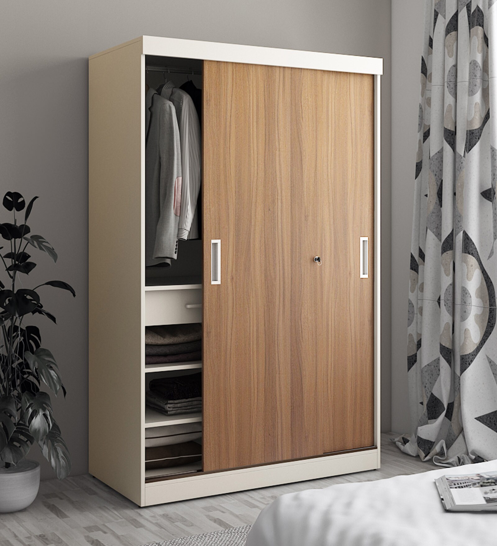 Buy Dimora Sliding Wardrobe in Frosty White Colour at 17% OFF by A ...