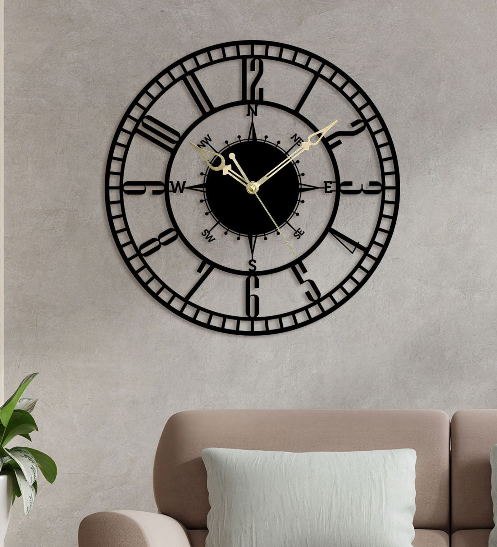 Buy Black Iron Direction Roman Modern Wall Clock at 23% OFF by The Next ...