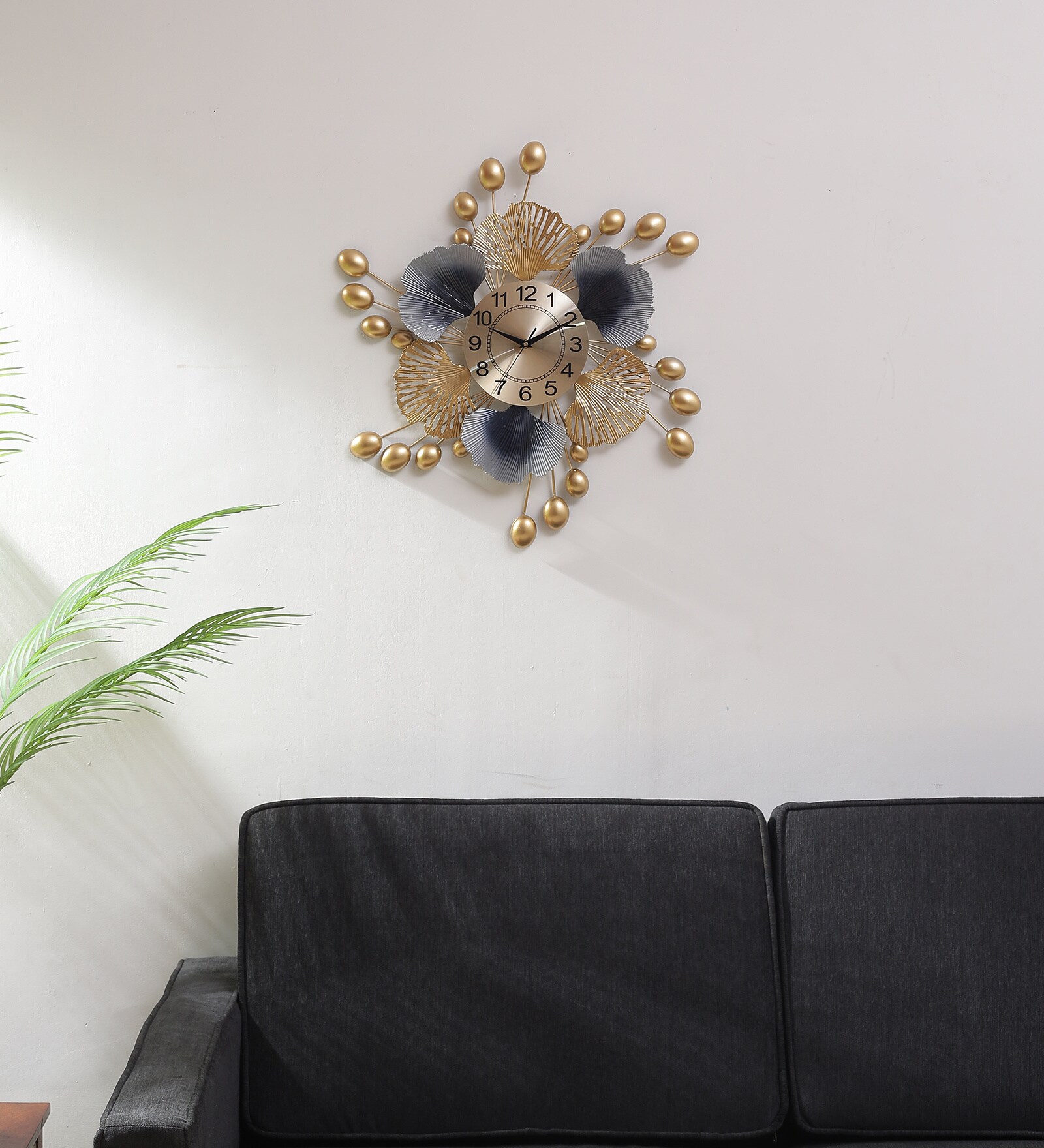 Disco Swirl Gold Metal Wall Clock