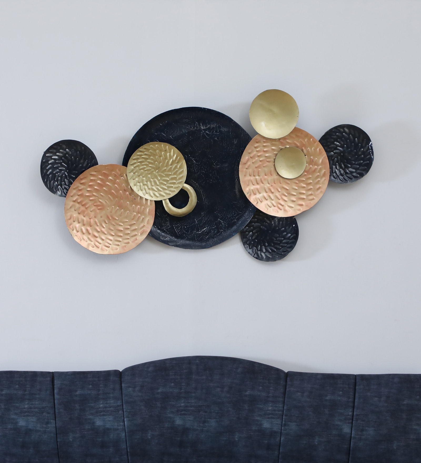 Disks Blue Iron Wall Art Without LED