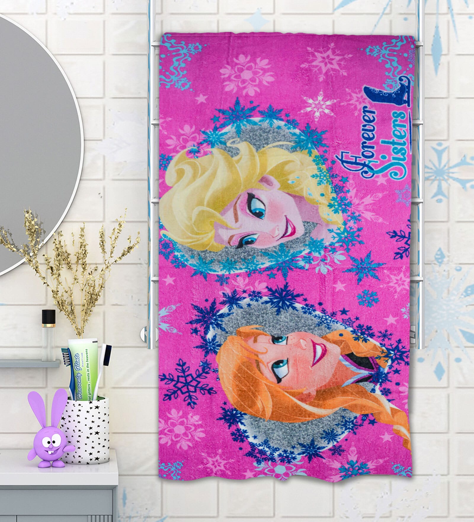 Disney Forever Sisters Frozen Red 350 GSM Cotton Kids Towels