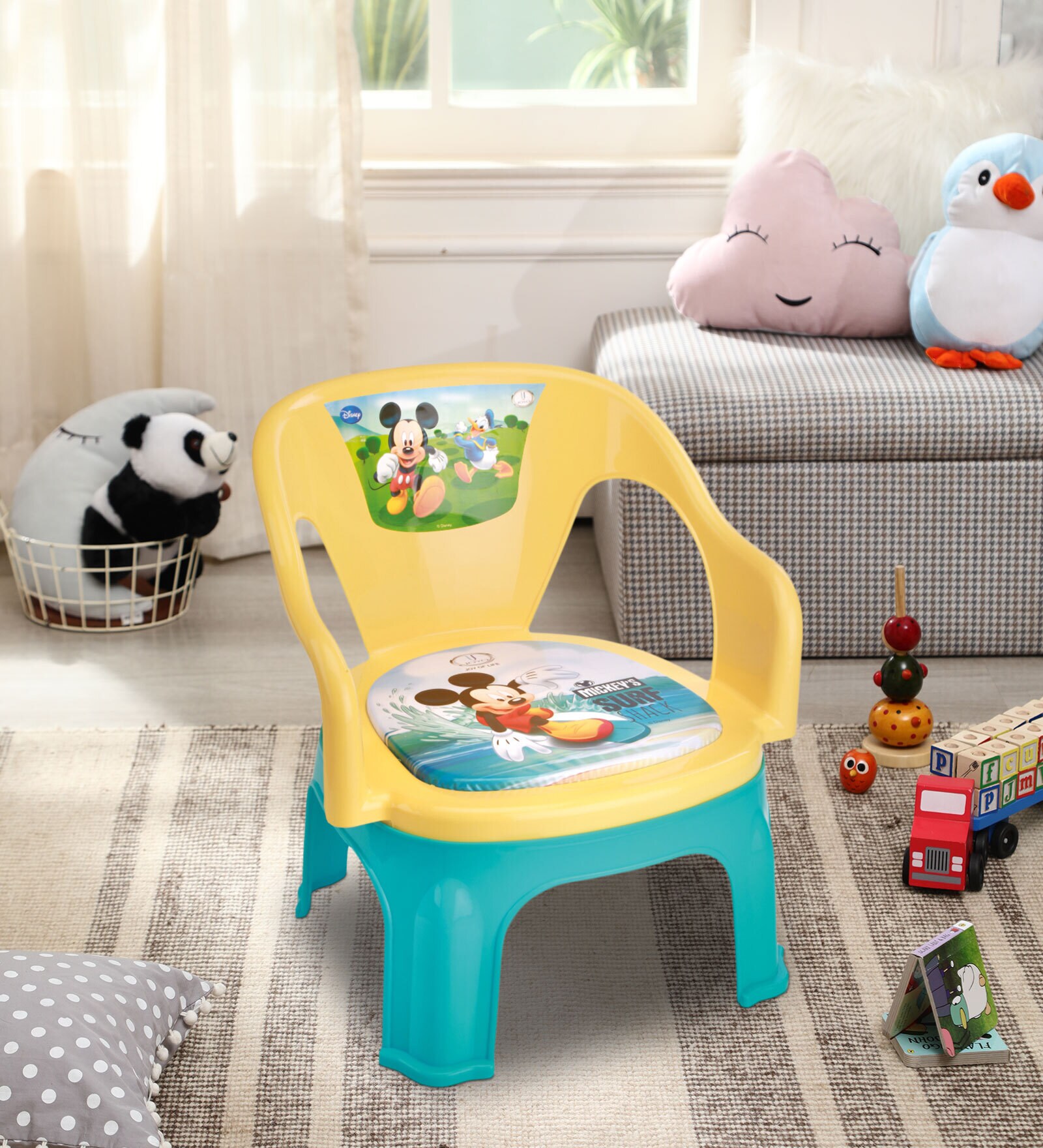 Buy Disney Mickey Hush Baby Whistle Chair in Yellow Colour by JOYOUS