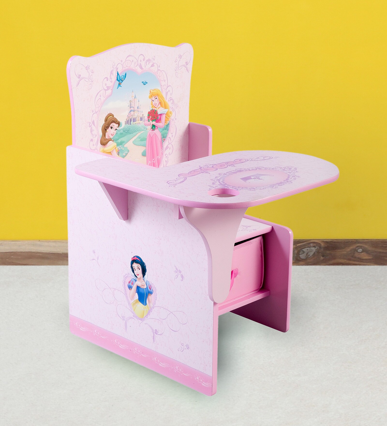 Disney Princess Chair Desk with Storage Bin in Pink