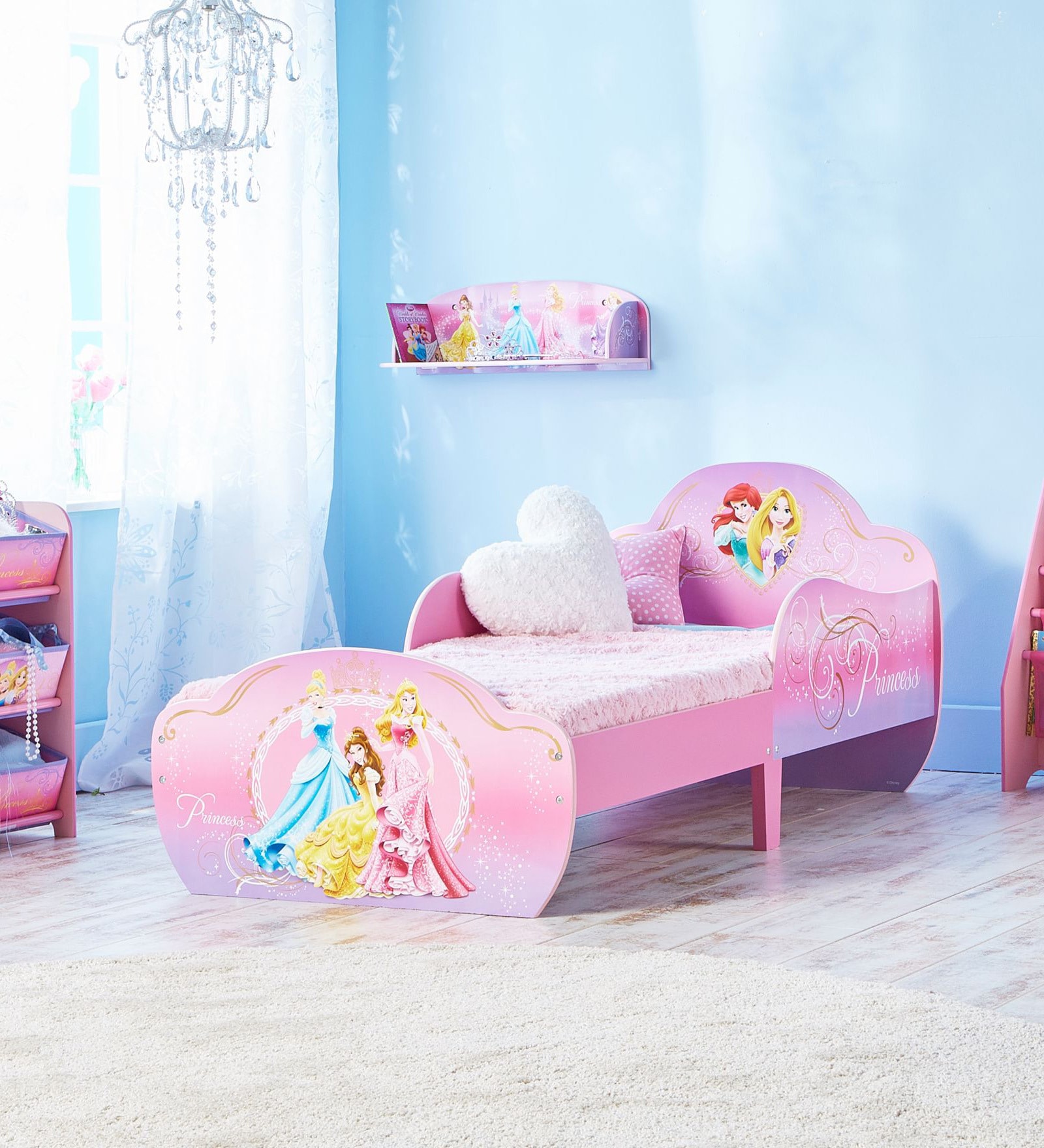 Disney Princess Toddler Bed with Under Bed Storage in Pink