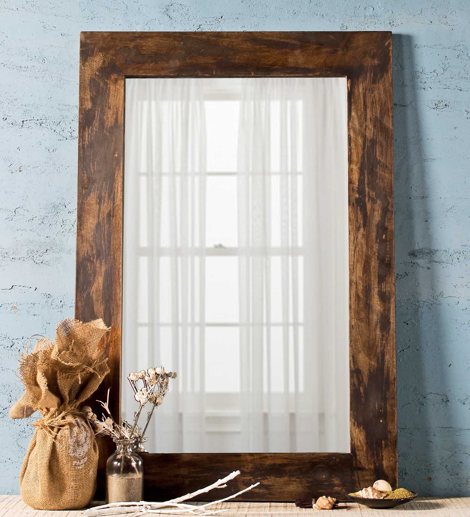 Grey Mango Wood Wall Mirror