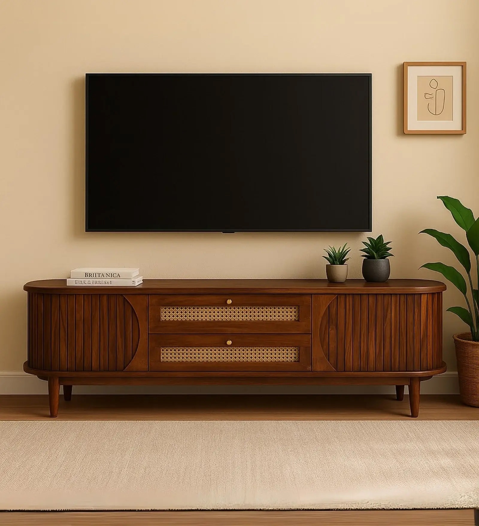 Diva Sheesham Wood TV Console for upto 75 inch TV In