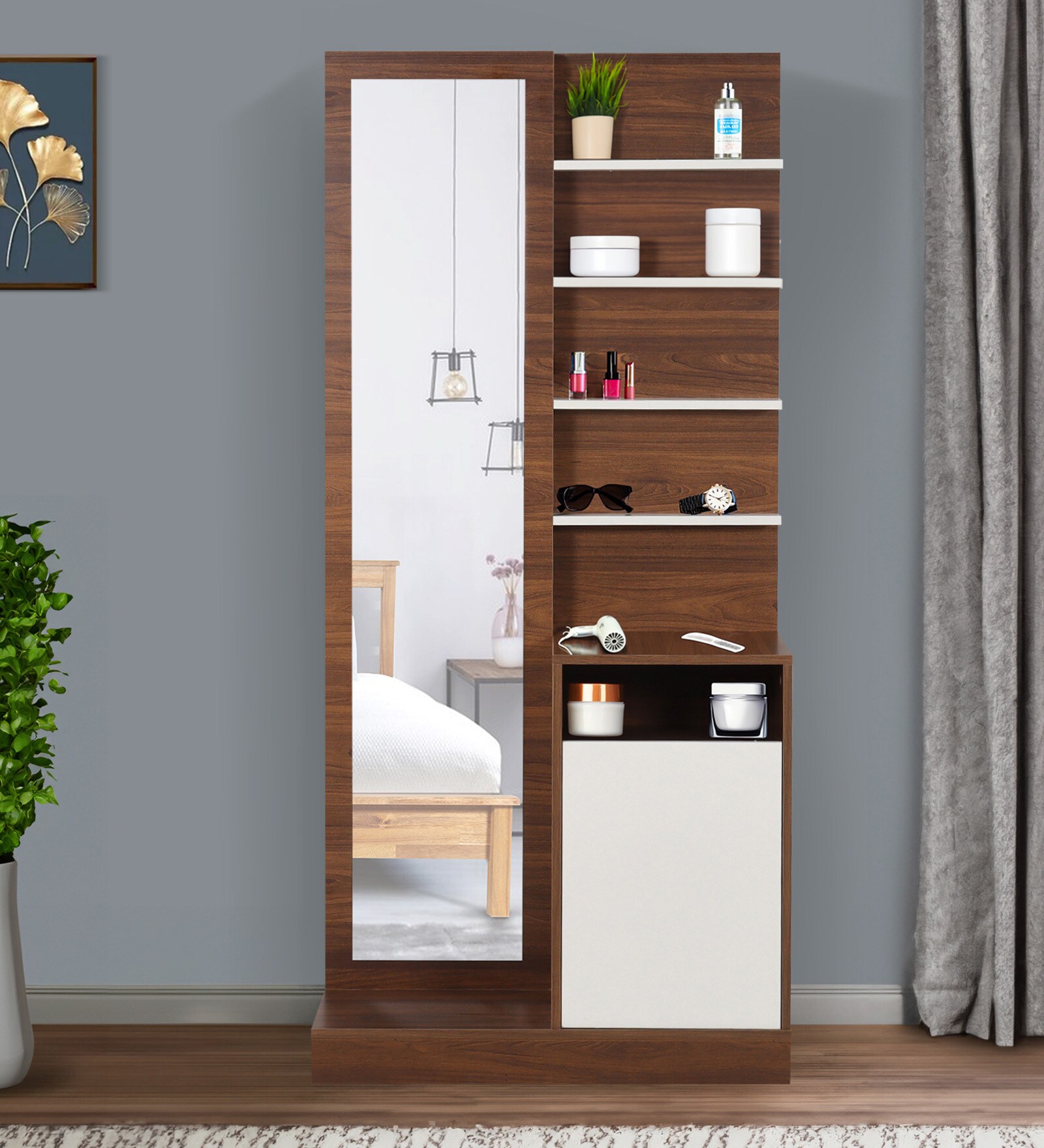 Angel Dressing Unit Teak & White Colour Angel Dressing Unit Teak & White Colour