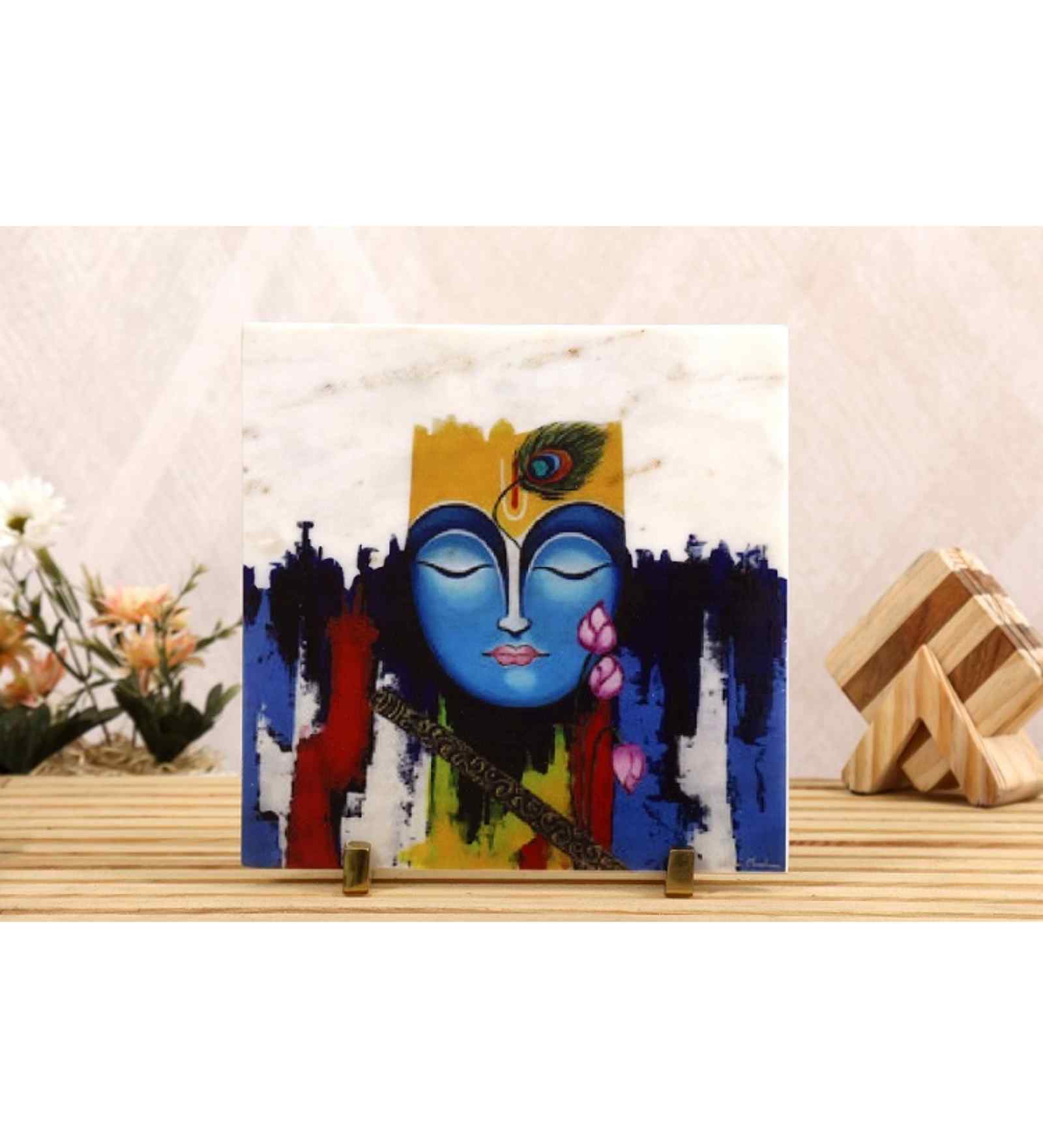 Divine Krishna Marble Showpiece