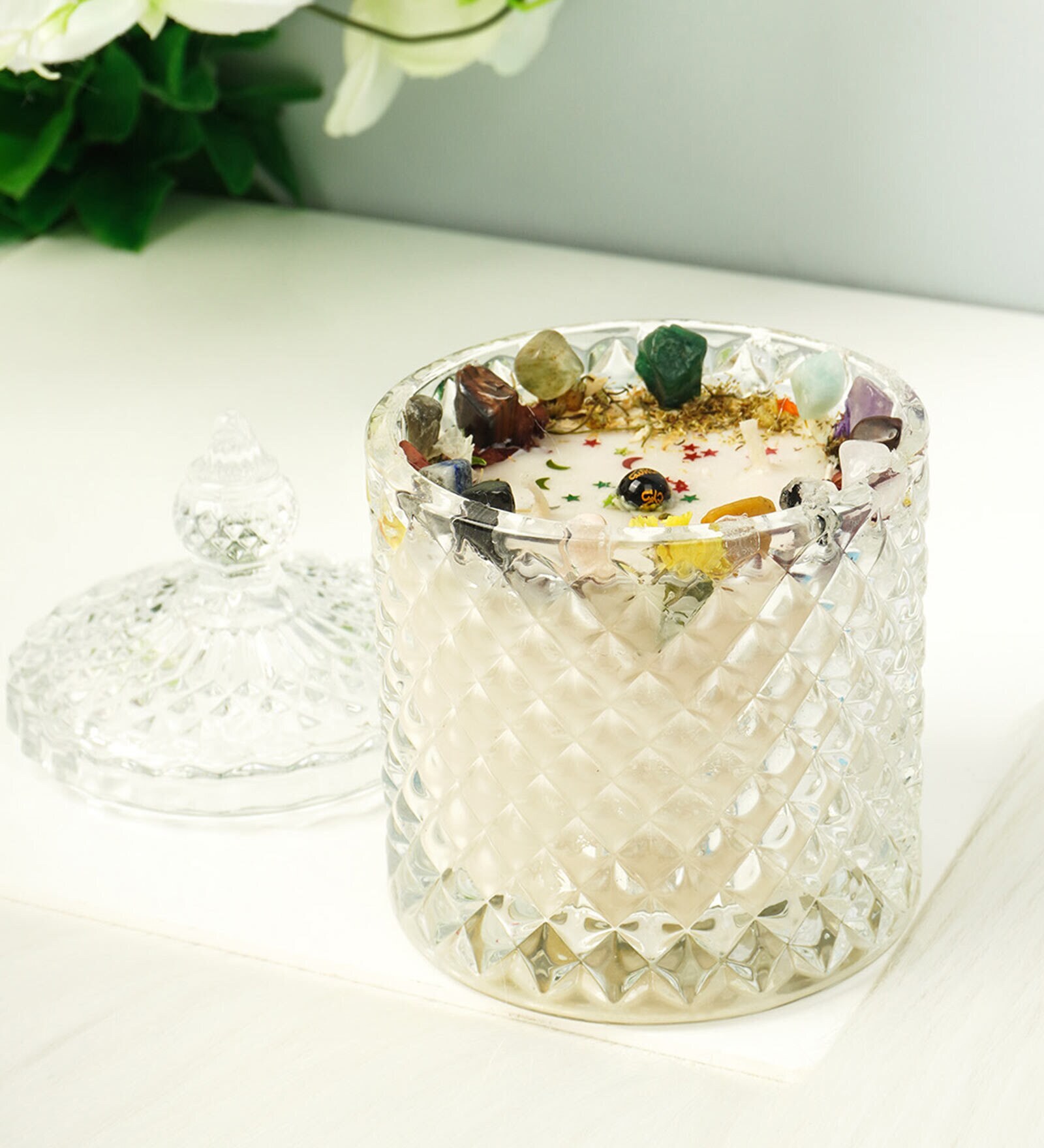 Buy Crystal Luxury White Soy Wax Scented Jar Candle at 31% OFF by ...