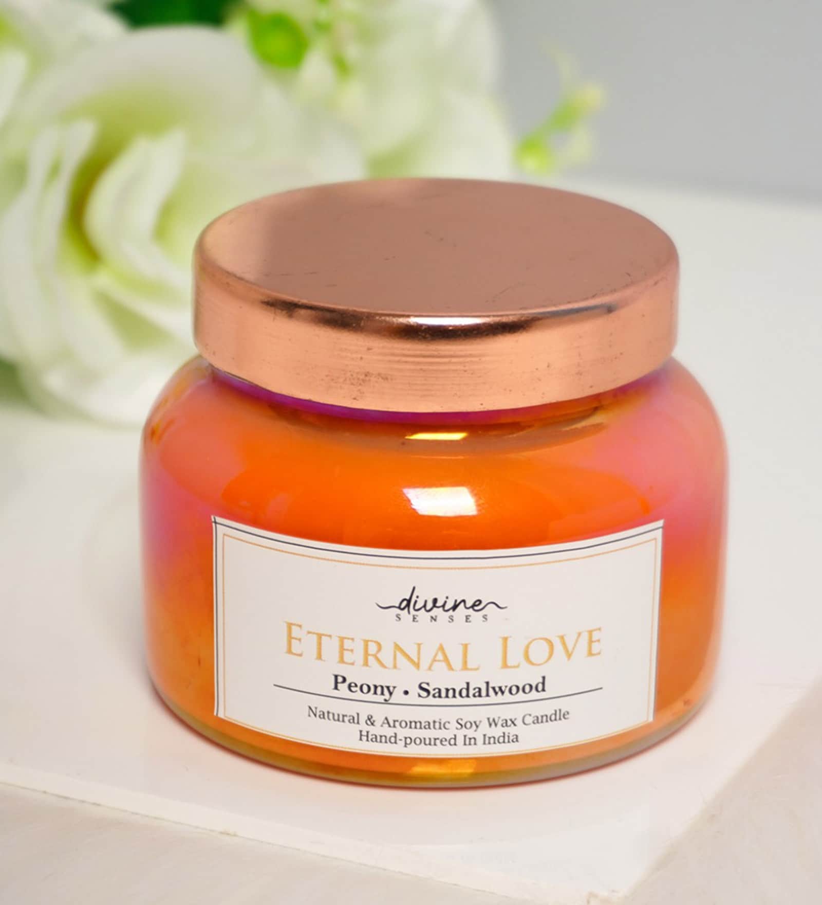 Eternal Love Orange White Soy Wax Scented Jar Candle