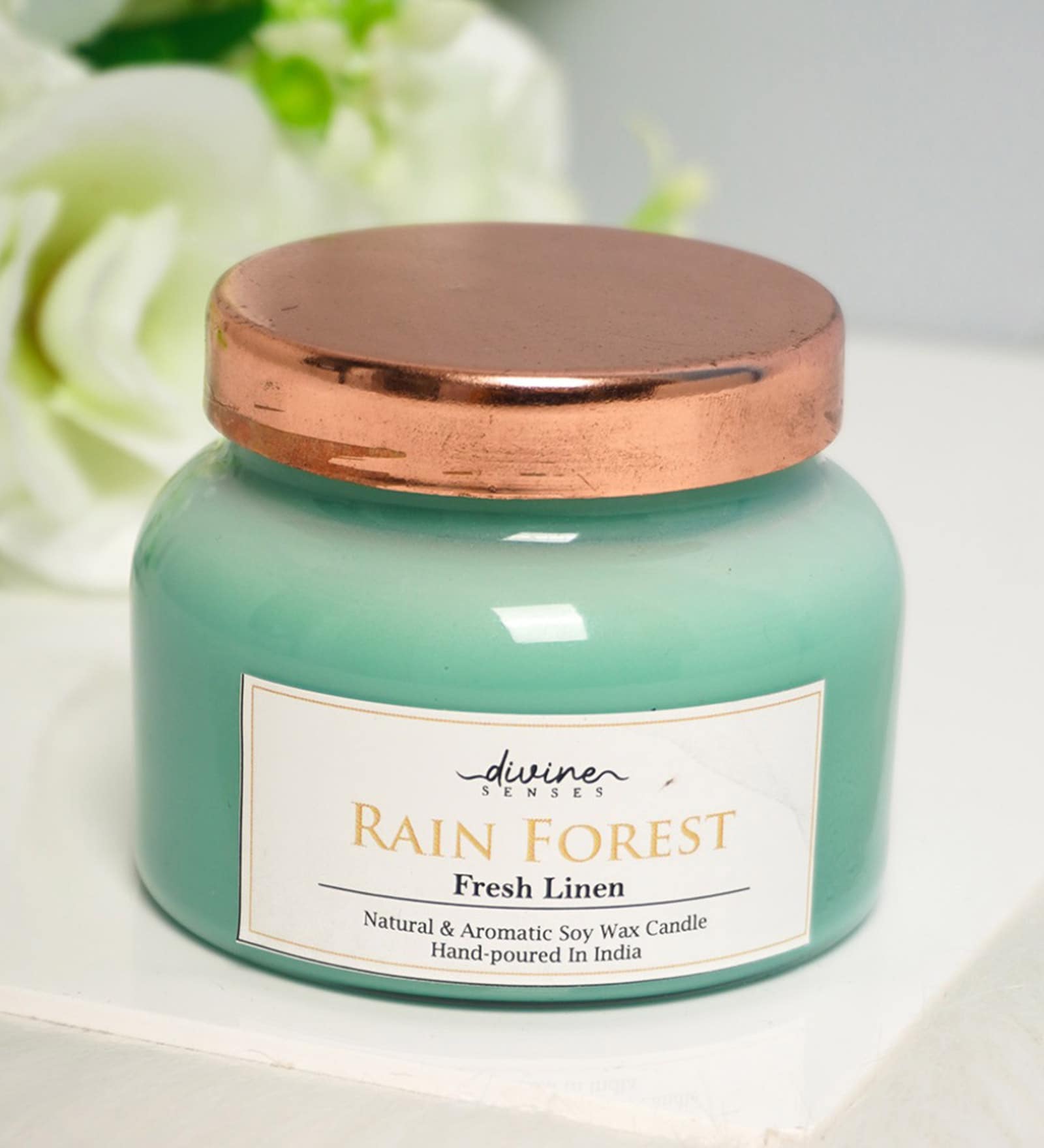 Buy Rainforest Sea Green Soy Wax Scented Jar Candle At 33 Off By Divine Senses Pepperfry