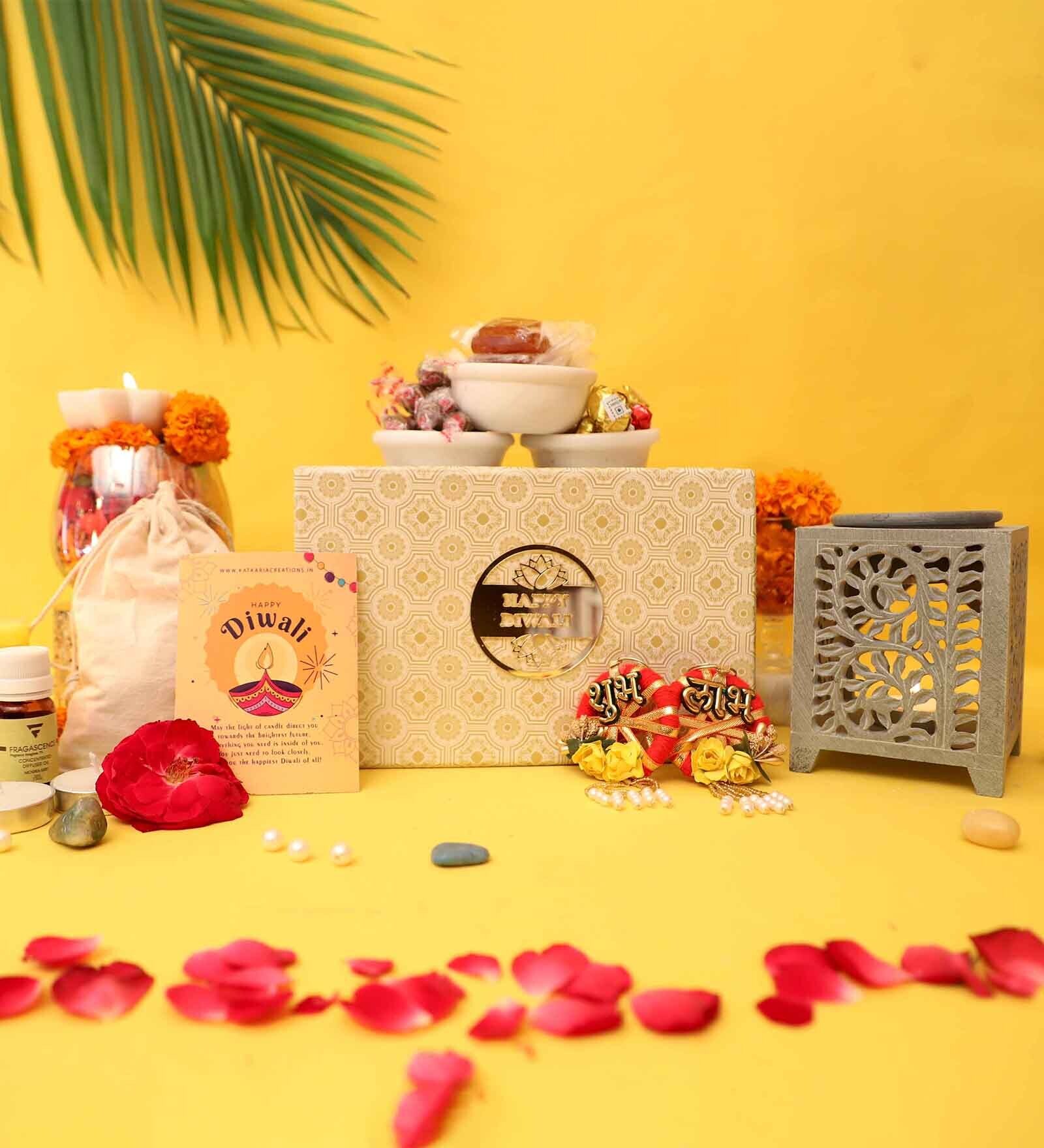 Diwali Gift Hamper with Blooming Aroma Oil Diffuser