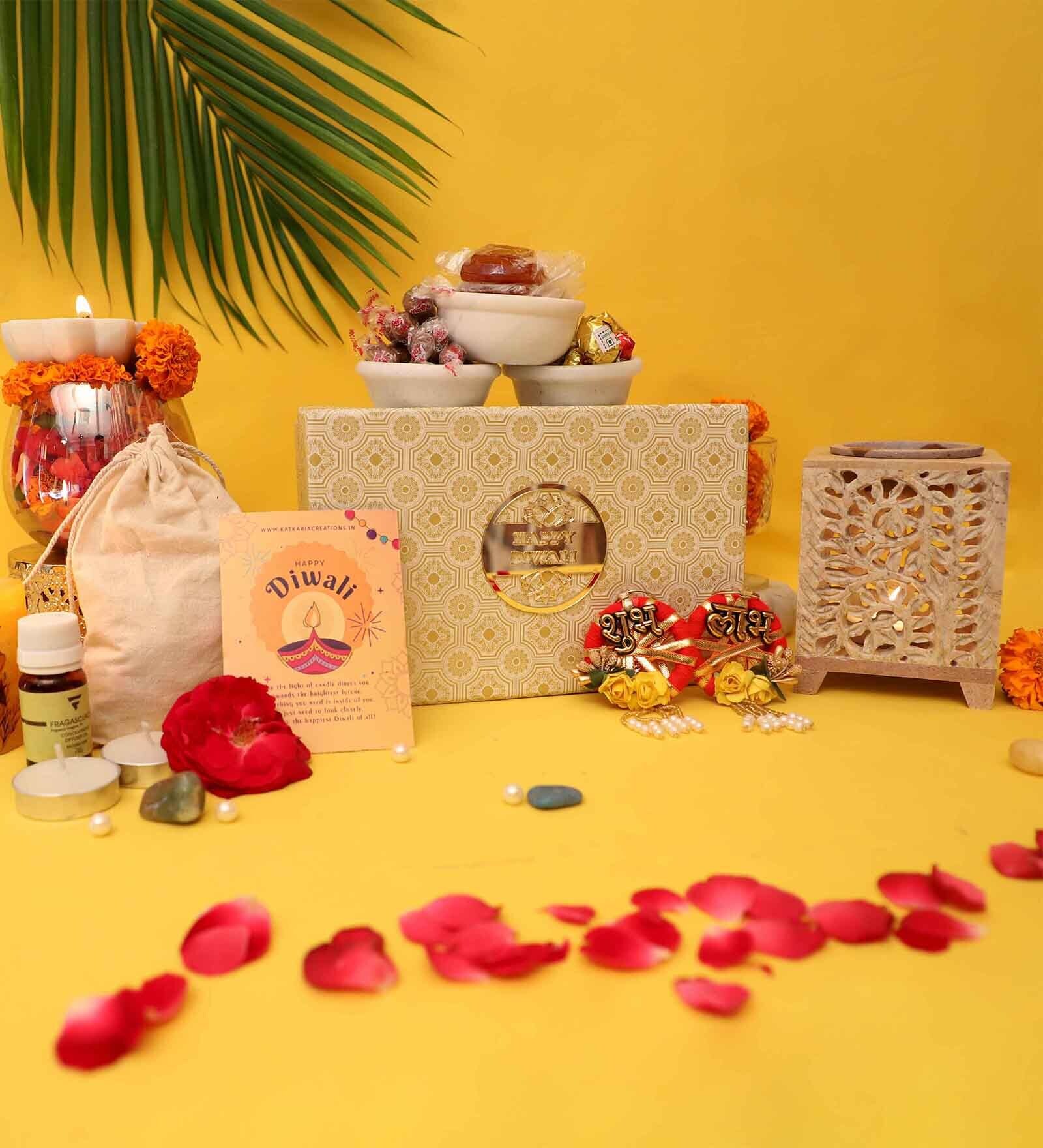 Diwali Gift Hamper With Floral Oil Diffuser