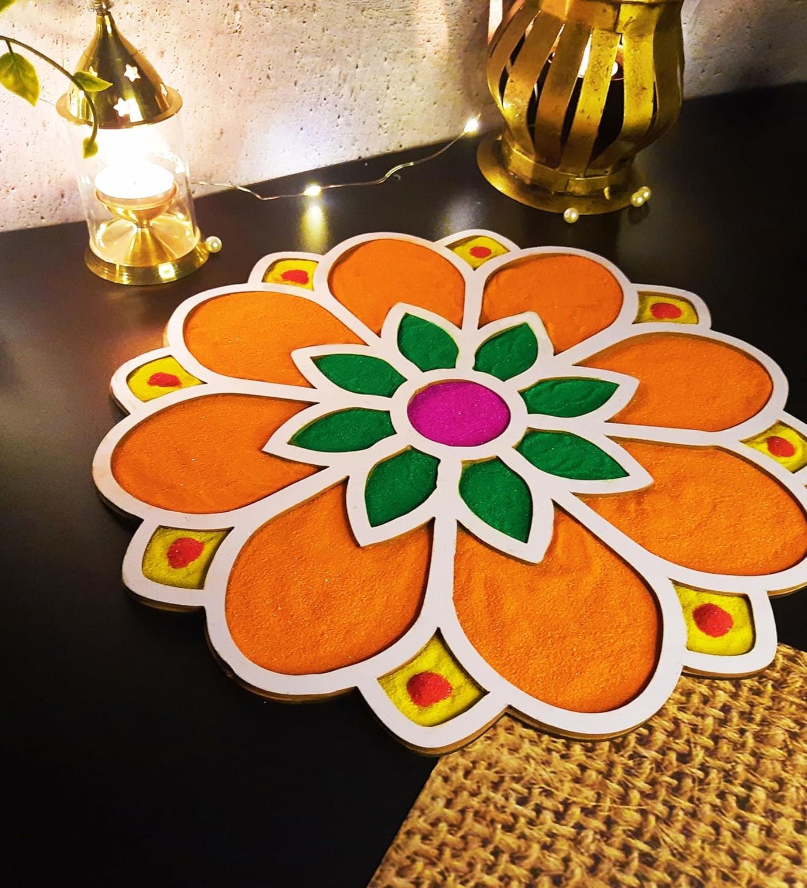 Diwali Rangoli Stencil Mat for Door Entrance Decoration