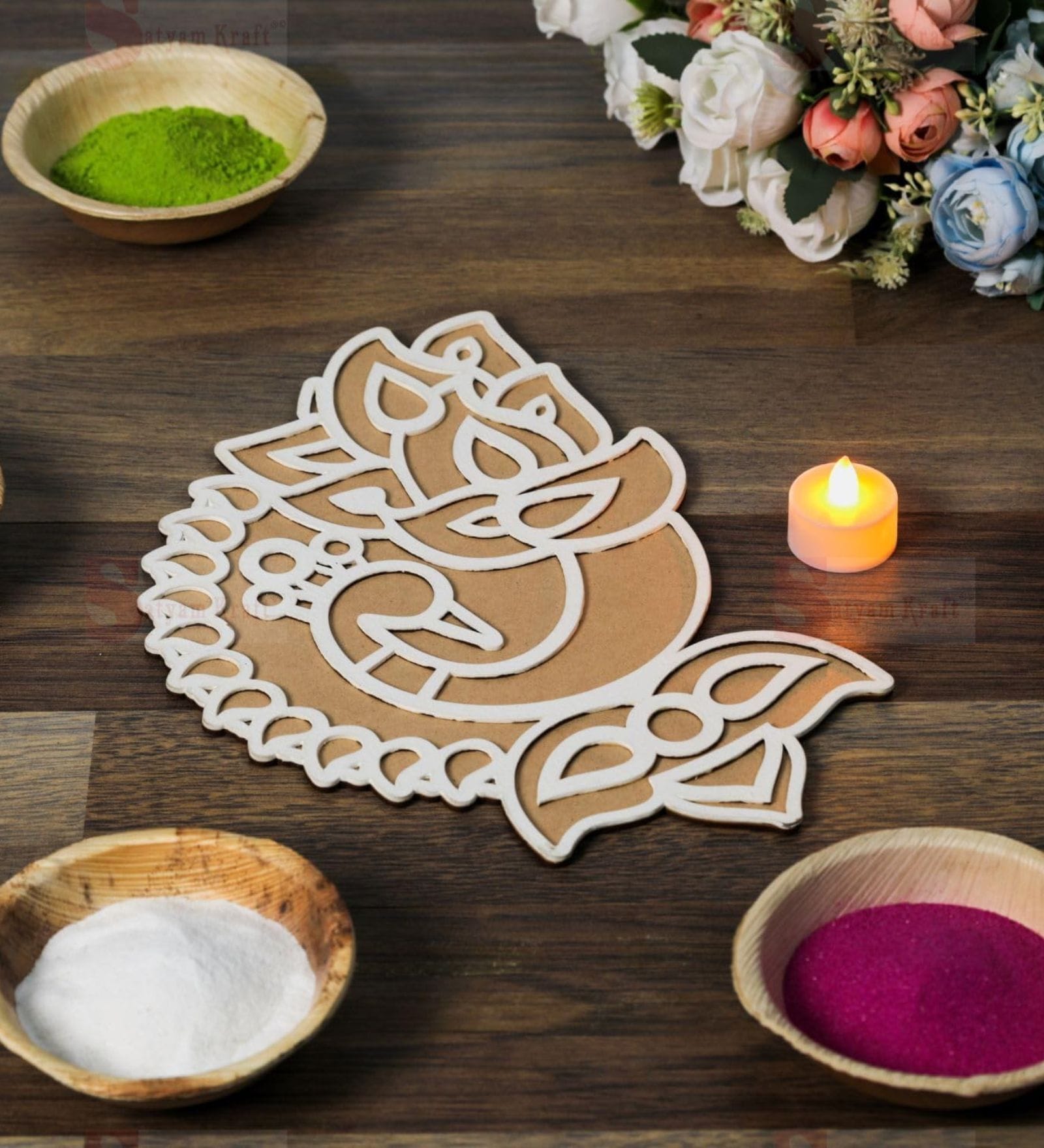 Diwali Rangoli Stencil Mat for Door Entrance Decoration