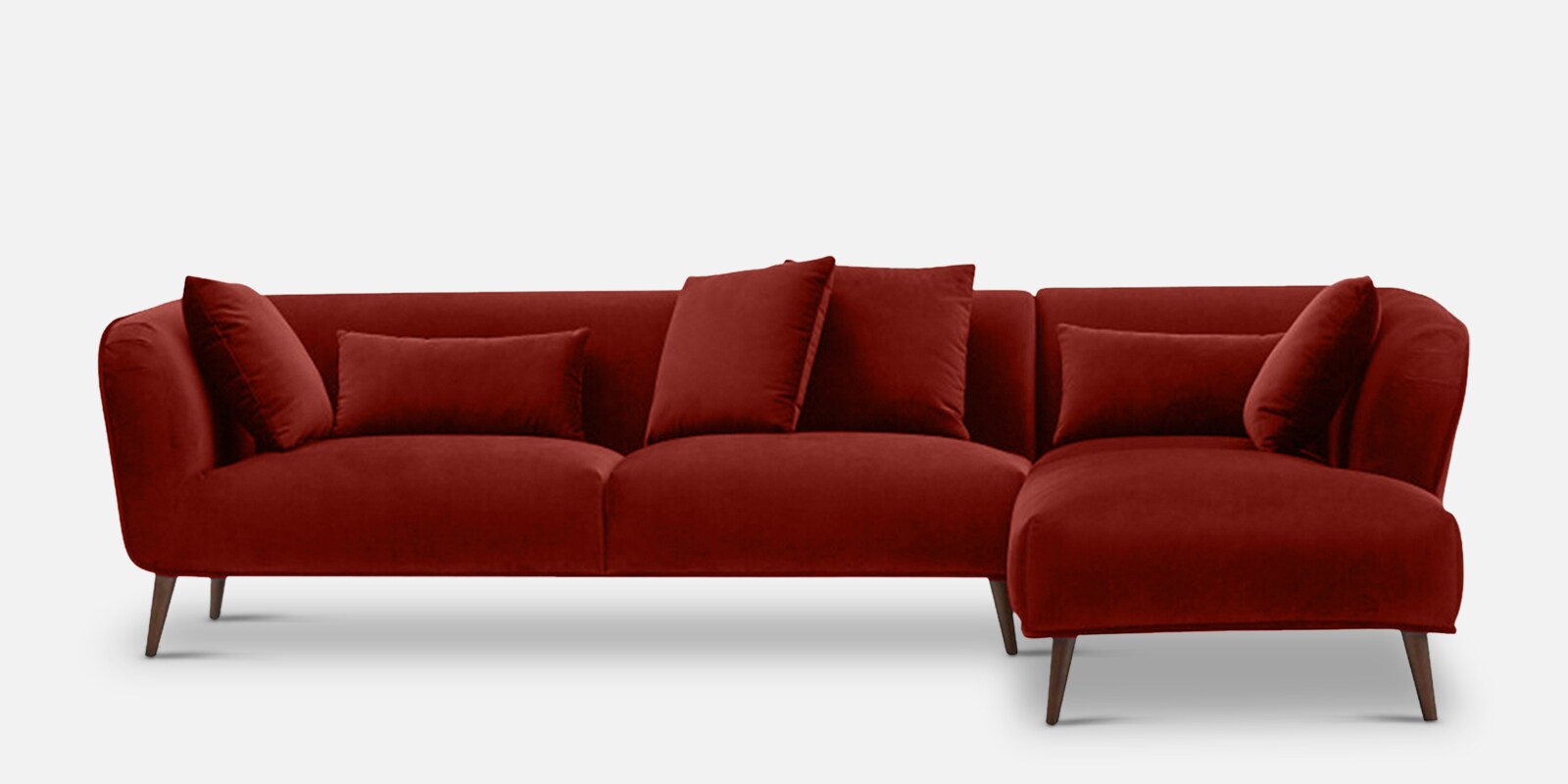 Buy Distinguished Fabric LHS Sectional Sofa in Red Colour at 18% OFF by ...