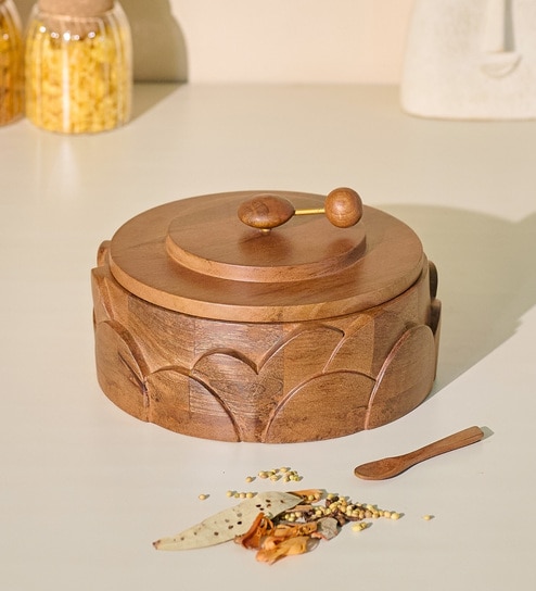 Dial Masala Box Wooden Spice Box