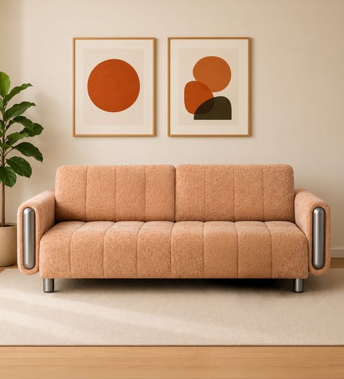 Diamond 3 Seater Sofa In Orange Color