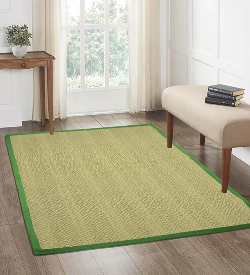Green Diamond Jute & Cotton Woven 6X9 Ft Carpet