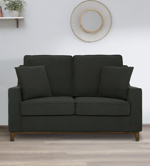 Diego Fabric 2 Seater Sofa In Charcoal Grey Colour