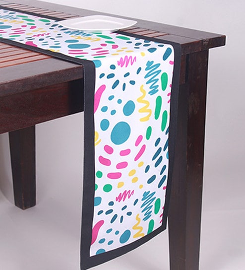 Digital Printed Multicolour Polyester 84X12 Inches Table Runner By Zeba
