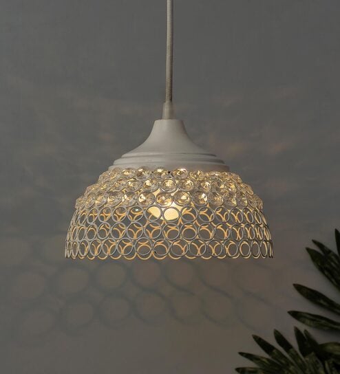 Dijon White Metal Hanging Light