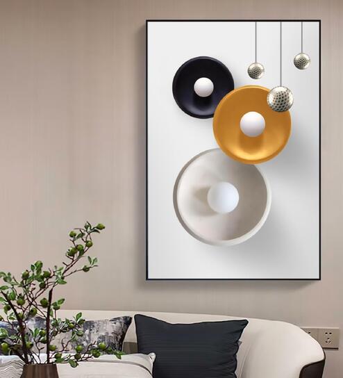 Disck Multicolour Synthetic Wood Wall Art