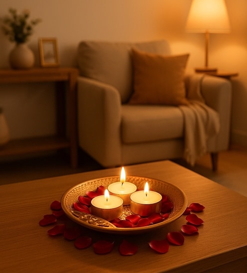 Golden Round Decorative Platter