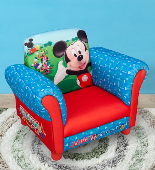 Disney Mickey Mouse Hardwood Upholstered Chair In Multi Color By Cot Candy