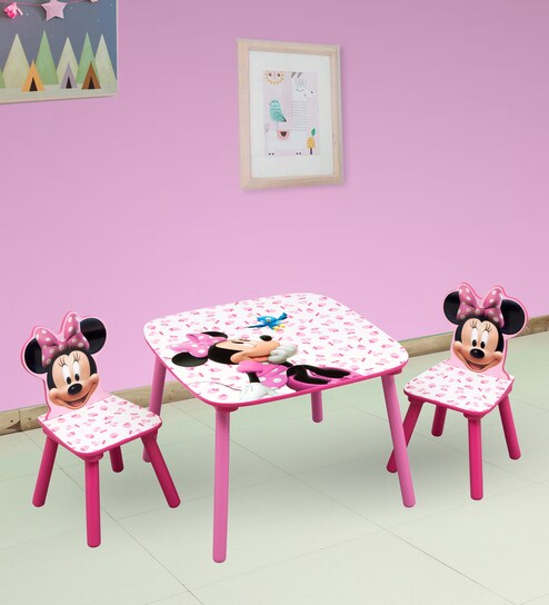 Disney Minnie Mouse Table Chairs Set In Multi Color By Cot Candy