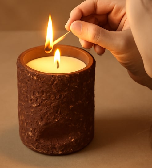 Distress Shape Brown Clay Jar