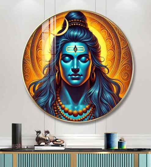 Divine Shiva Acrylic Round Wall Art